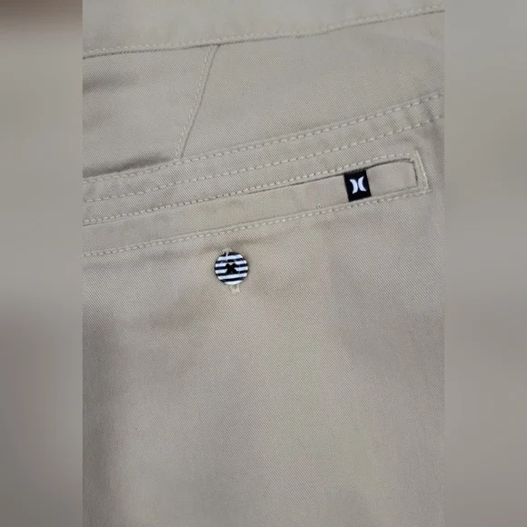 Hurley Men's Dri-fit Nike Khaki Chino Shorts Size 36 - Picture 6 of 12